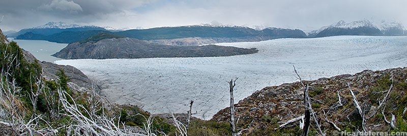 Glaciar Grey visto do cume do Paso